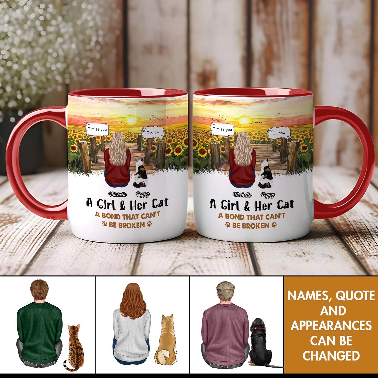 Pet Lover - A Girl/Man & Her/His Dog A Bond That Can't Be Broken - Personalized Accent Mug