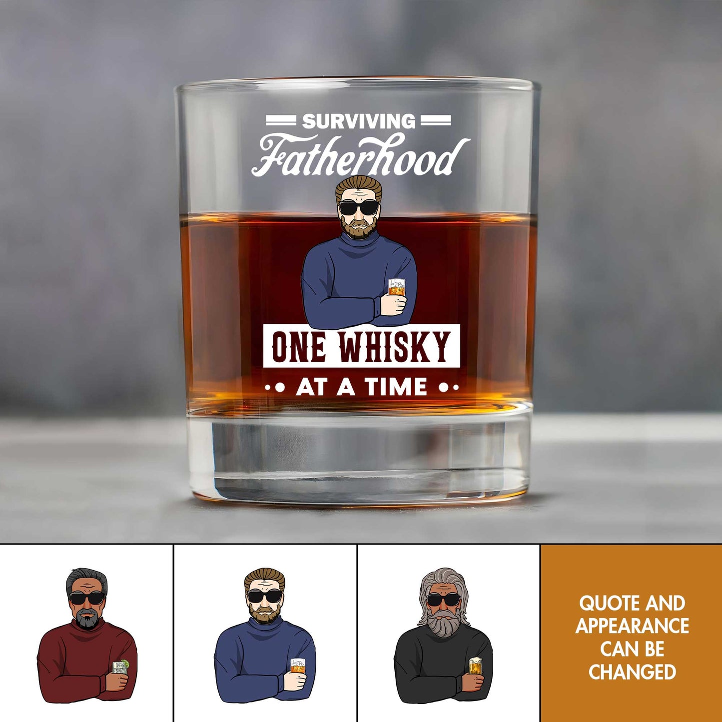 Father - Fatherhood - Personalized Beer Glass & Whiskey Glass