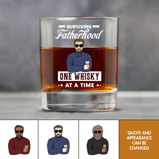 Father - Fatherhood - Personalized Beer Glass & Whiskey Glass