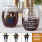 Bestie - Thank you For Being My Sister - Personalized Stemless Wine Glass