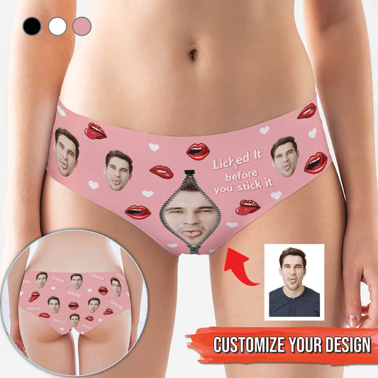 Couple - Licked It Before You Stick It - Personalized Women's Underwear