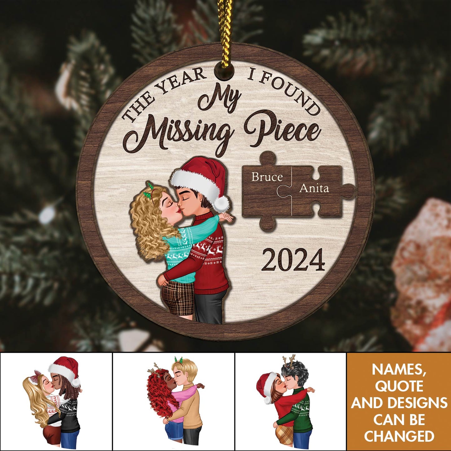 Couple - My Missing Piece - Personalized Circle Ornament