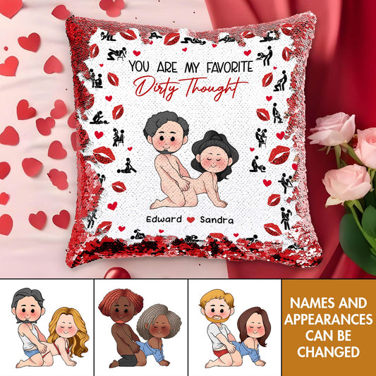 Couple - I F*cking Love You Either Way Works - Personalized Sequin Pillow