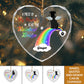 Pet Lover - A Piece Of My Heart At The Rainbow Bridge - Personalized Heart Shape Glass Ornament