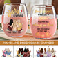 Bestie - Our Laughs Are Limitless. Our Memories Are Countless. Our Friendship Is Endless - Personalized Wine Glass