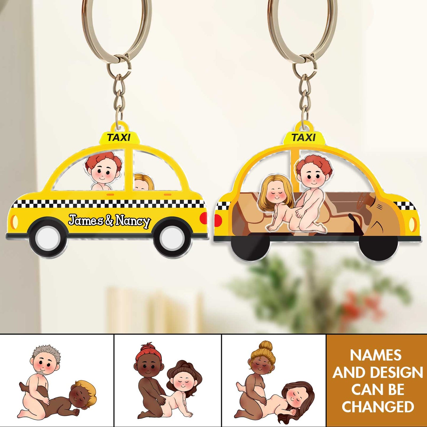 Couple - Love Journey Of Ours - Personalized Taxi Shaking Keychain