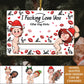 Couple - I Fucking Love You - Personalized Wooden Slider Ornament Version 2