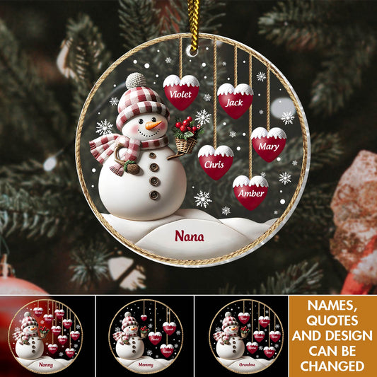 Family - Family Names Christmas - Circle Acrylic Ornament