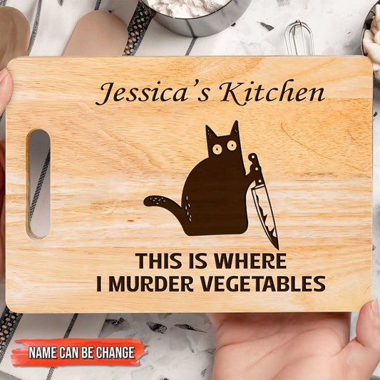 Pet Lover - This Is Where I Murder Vegetables - Personalized Cutting Board