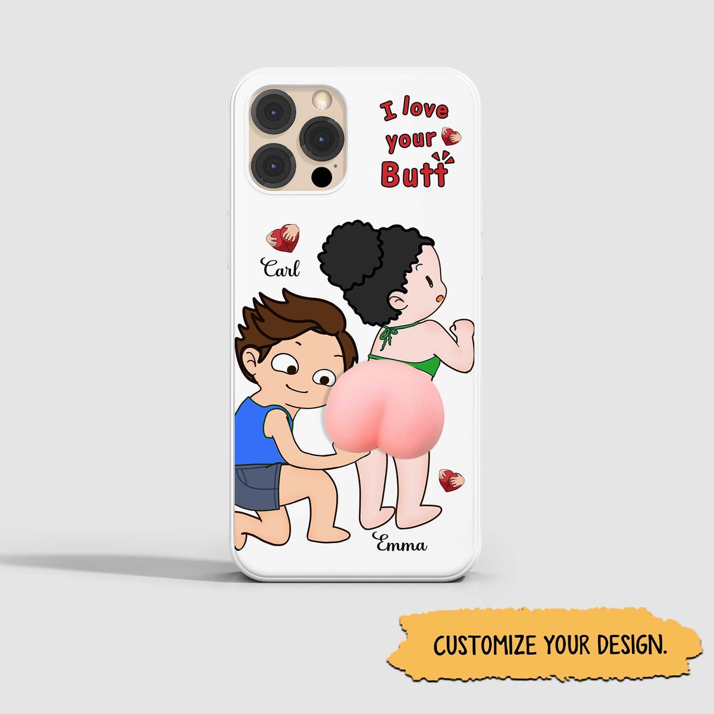 Couple - I Love Your Butt - Personalized Phone Case