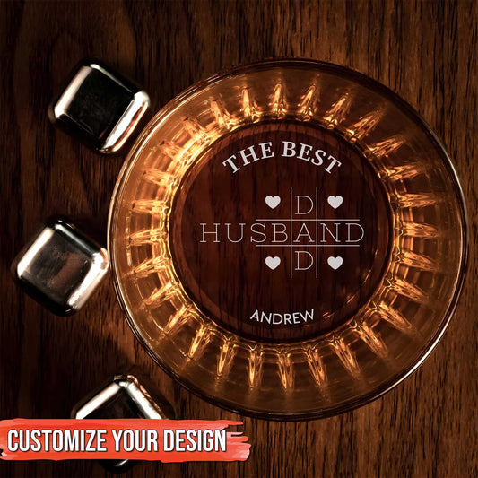 Family - The Best Husband & Dad - Personalized Whiskey Glass