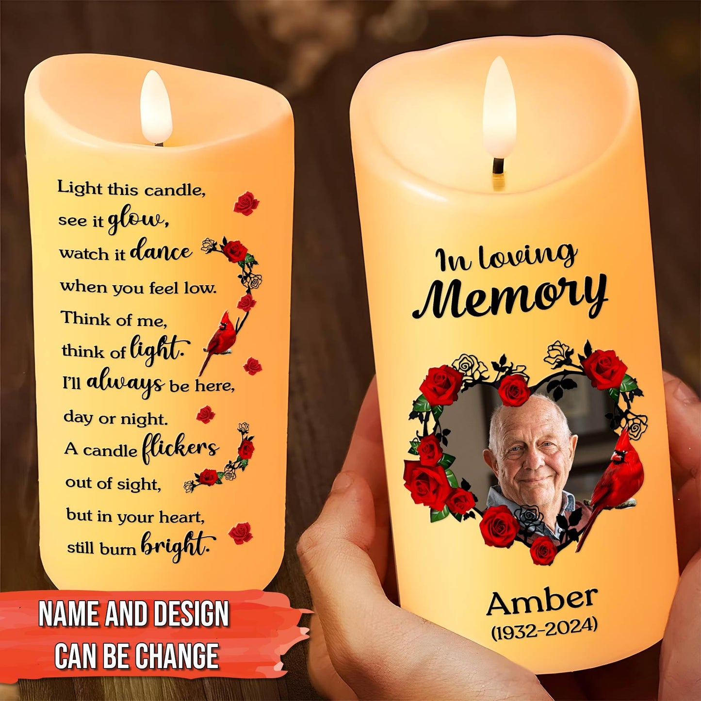 Family - In Loving Memory - Personalized LED Candle