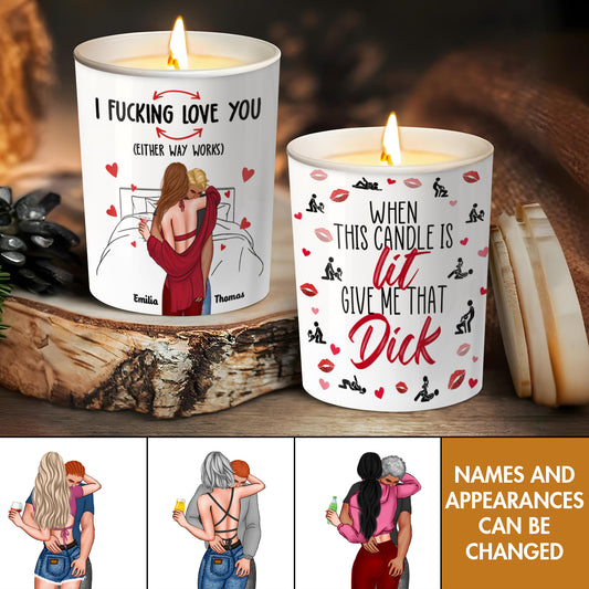 Couple - When This Candle Is Lit Get Ready To Lick - Personalized Scented Candle