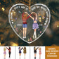 Bestie - It Takes A Long Time To Grow An Old Friend - Personalized Heart Shape Glass Ornament