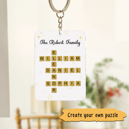 Family - Crossword Family Name - Personalized Acrylic Keychain