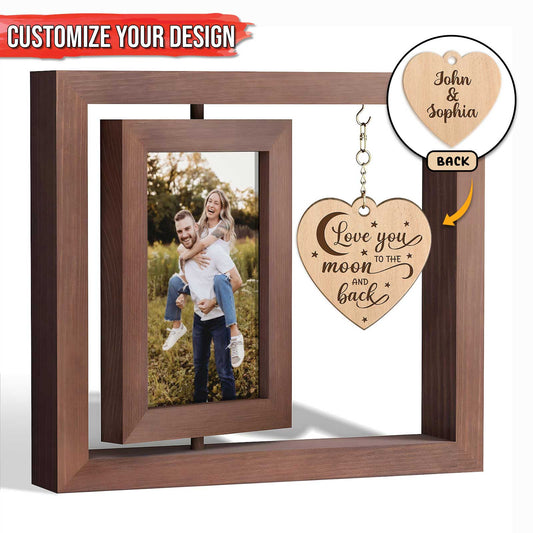 Couple - Let The Adventure Begin - Personalized Rotating Floating Picture Frame