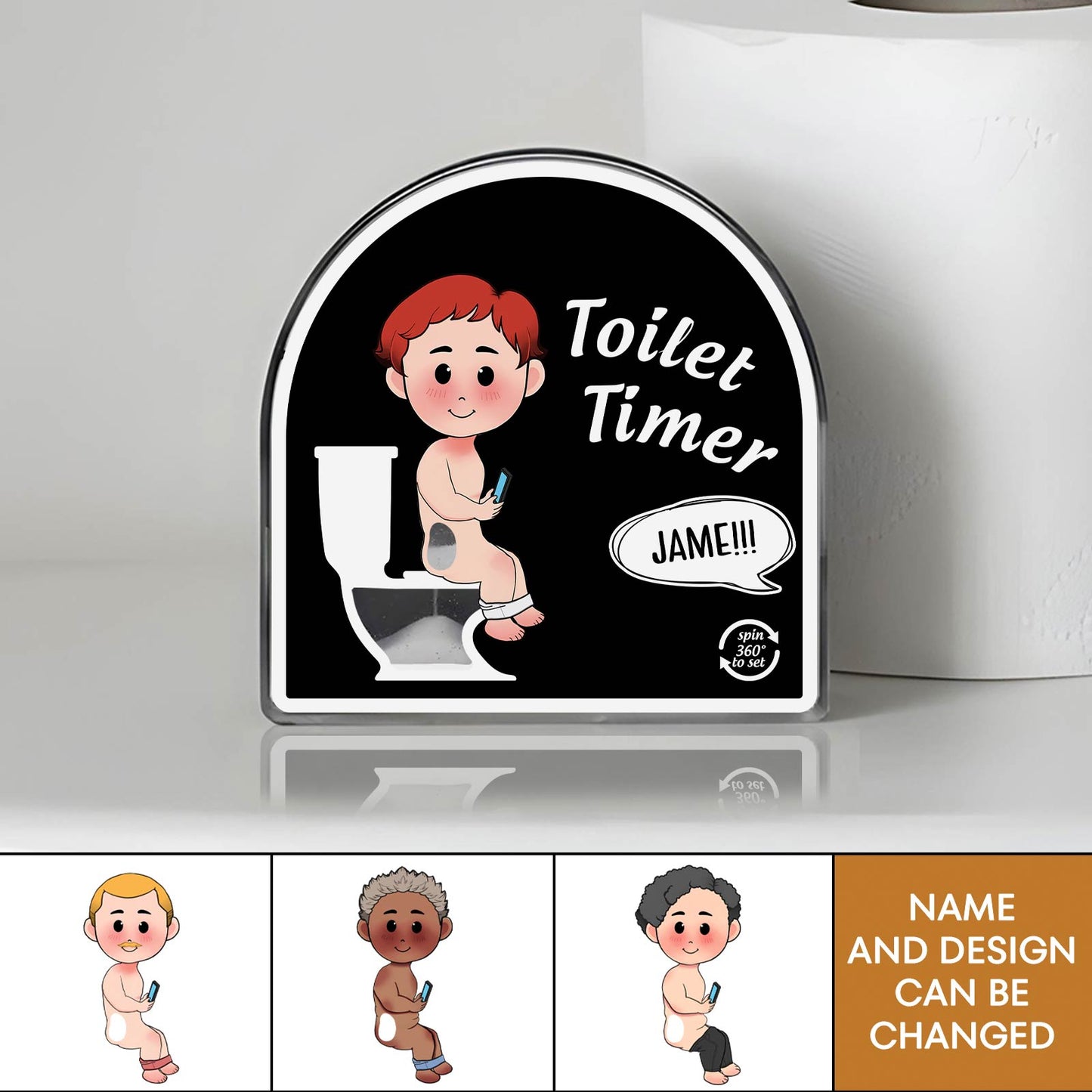 Funny Restroom Gift - Personalized Toilet Timer