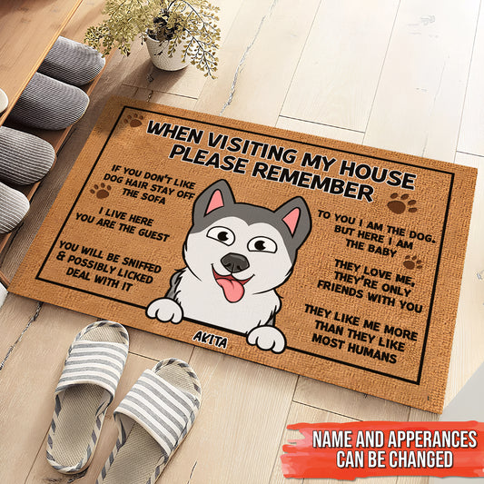 Pet Lover - When Visiting My House, Please Remember - Personalized Pet Decorative Doormat