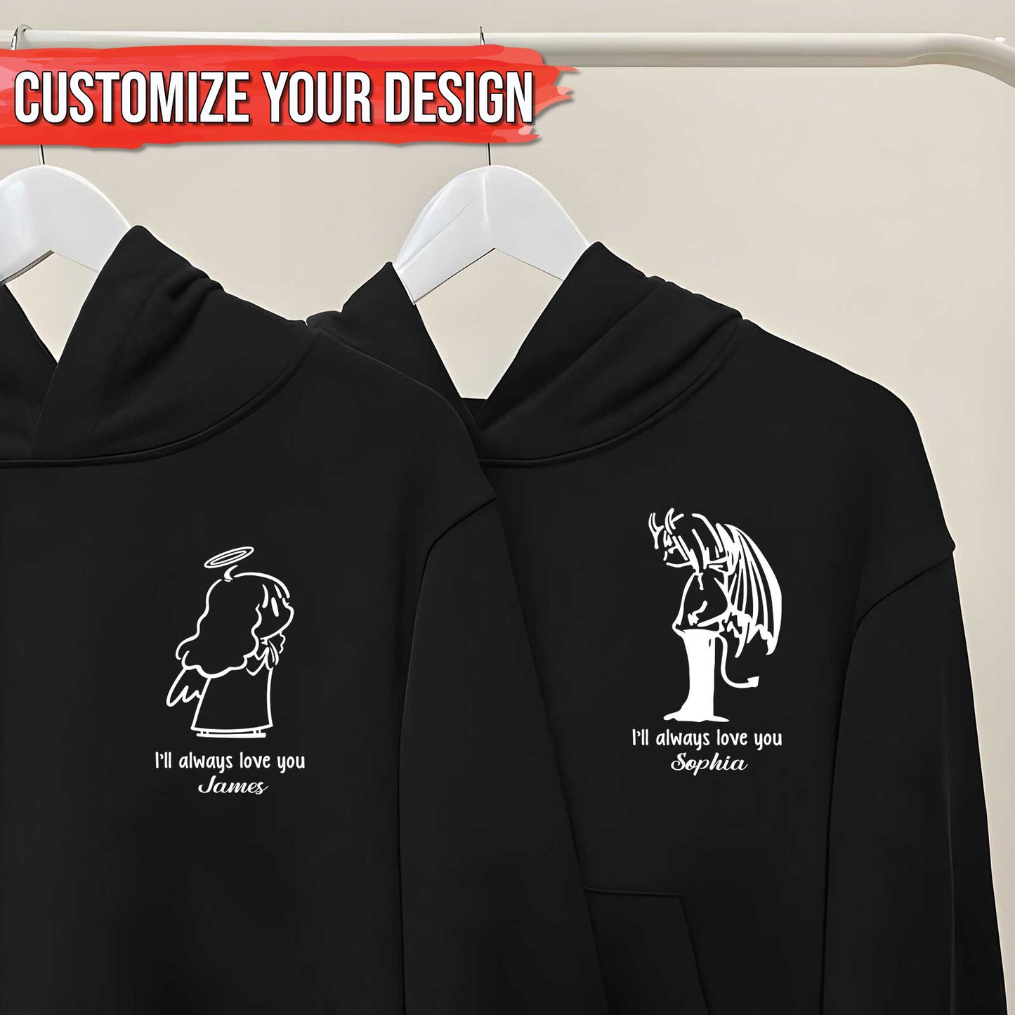 Couple - A Little Angel  - Personalized T-shirt, Hoodie & Sweater