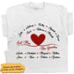 Family - First Mom Now Grandma Heart - Personalized Shirt