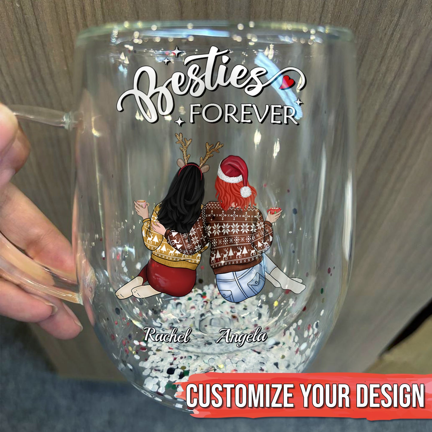 Bestie - Good Friends Are Like Stars, You May Not Always See Them, But You Know They're Always There - Personalized Double Walled Glass Mug