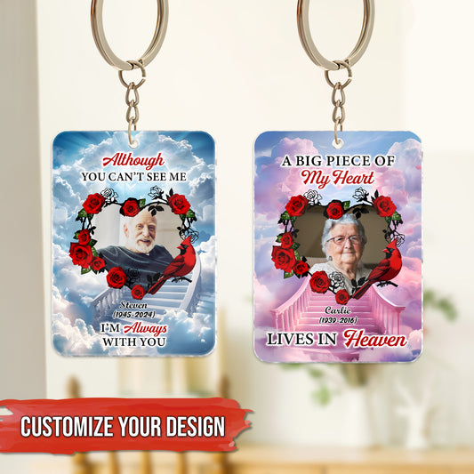 Family - Those We Love Don't Go Away, They Walk Beside Us Every Day - Personalized Acrylic Memorial Keychain