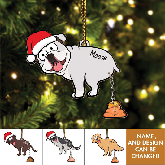 Funny Christmas With President - Personalized Dog Wooden Ornament