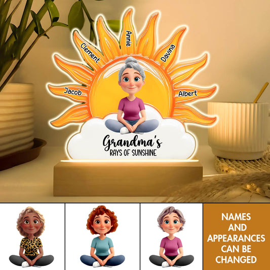 Family - Whose Rays Of Sunshine - Personalized Led Night Light