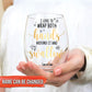 Couple - I Love To Wrap My Hands Around It and Swallow - Personalized Stemless Wine Glass