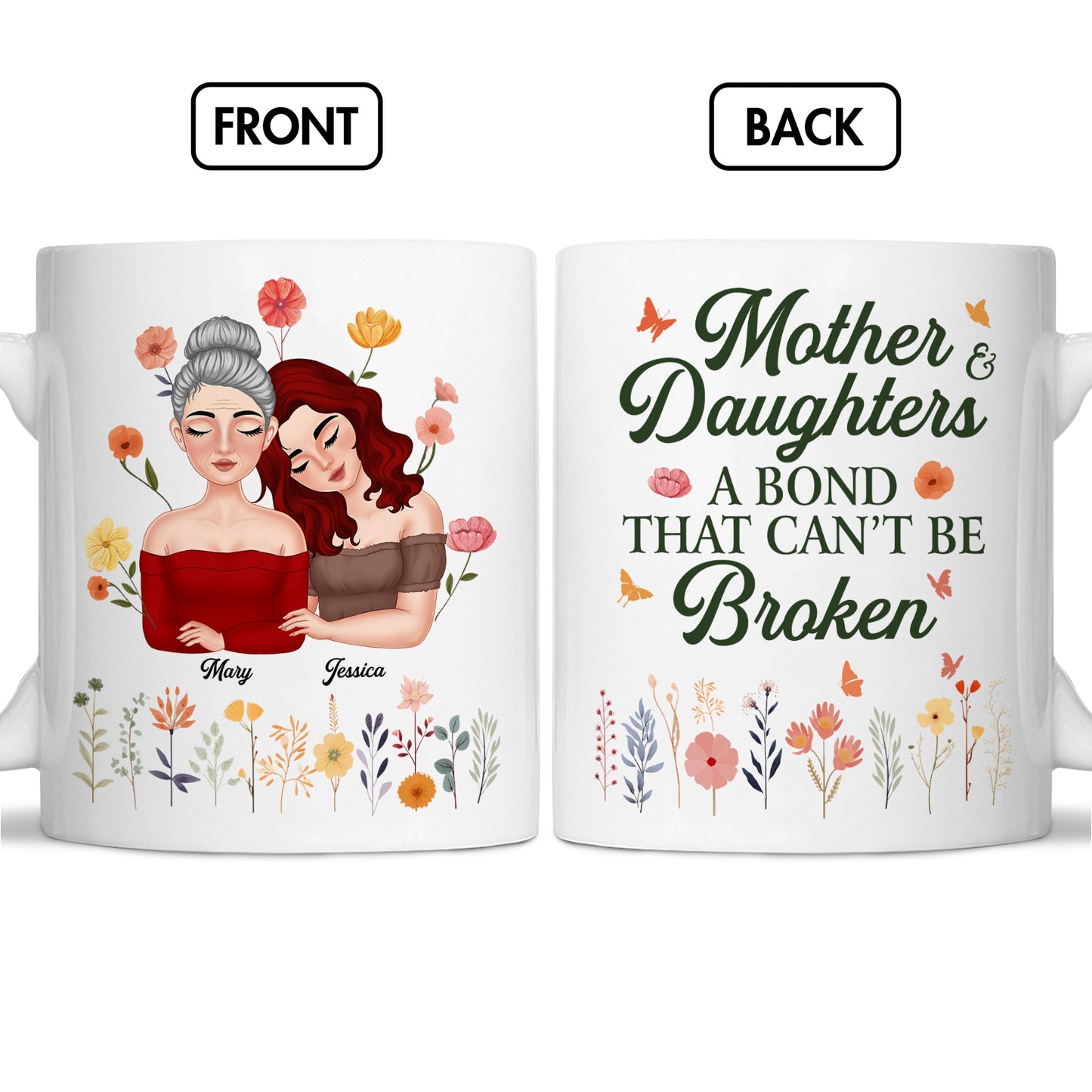 Mother - Mother Daughter A Bond Can't Be Broken - Personalized Mug