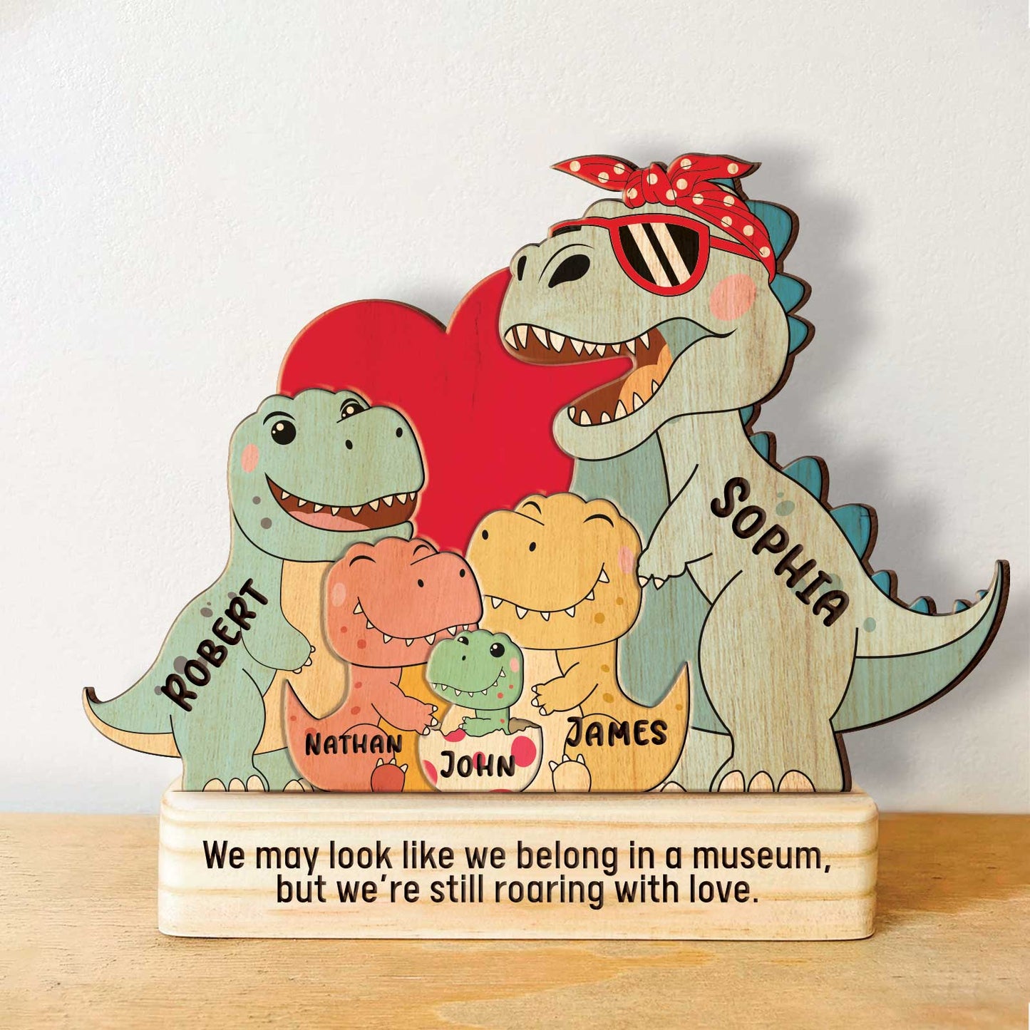 Family - Dinosaur Family - Personalized Wooden Puzzle