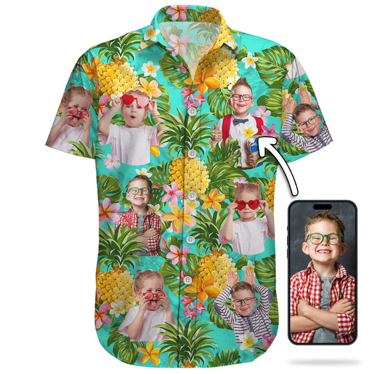Custom Shirt – Pineapples and Leaves Linen Shirt