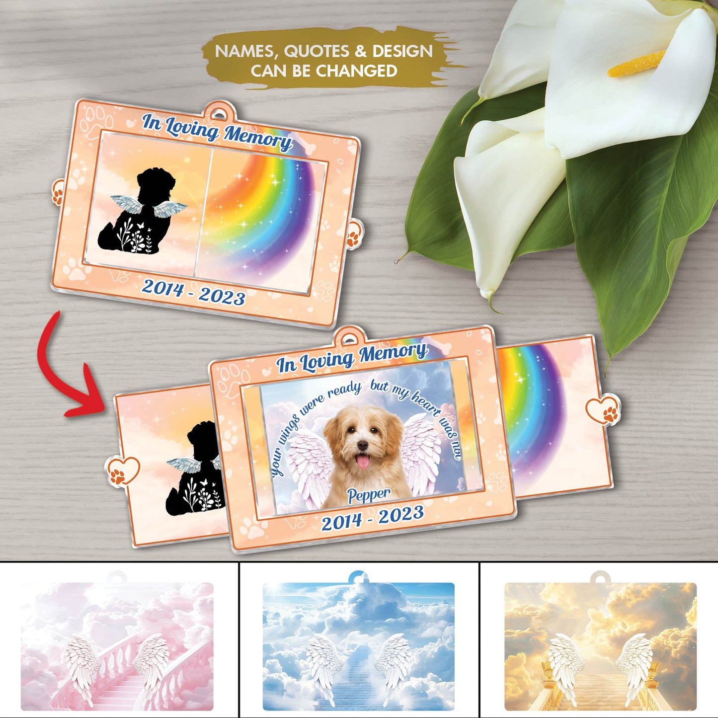 Pet Lover - In Loving Memory - Personalized Acrylic Slider Card