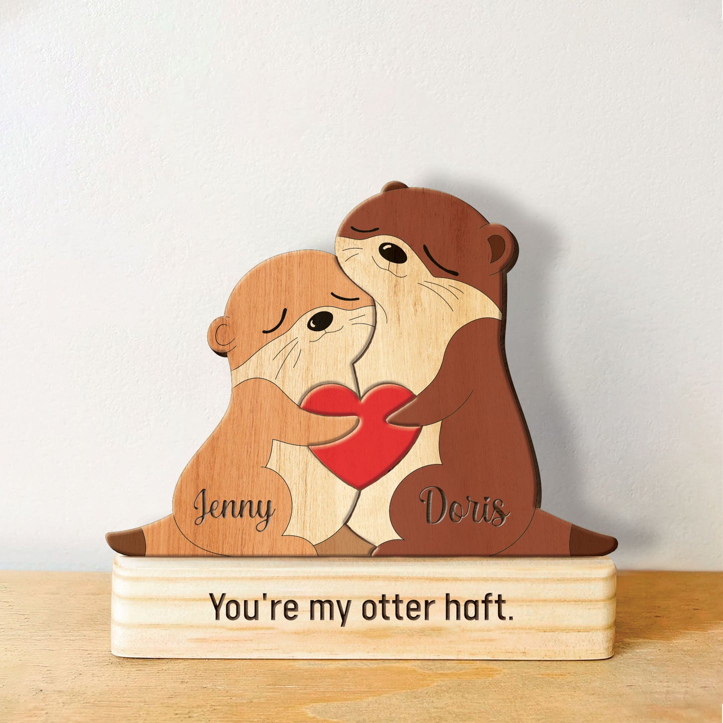 Family - Otter Family - Personalized Wooden Puzzle