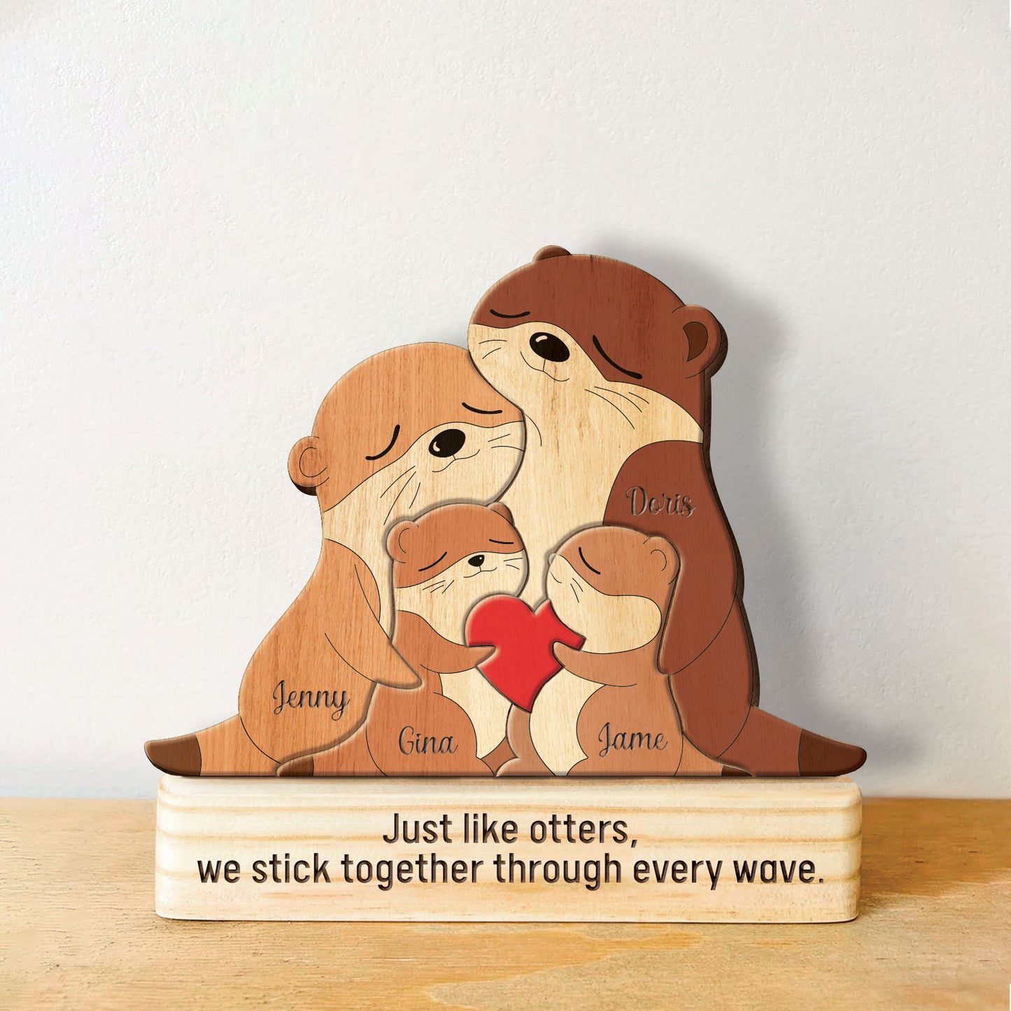 Family - Otter Family - Personalized Wooden Puzzle