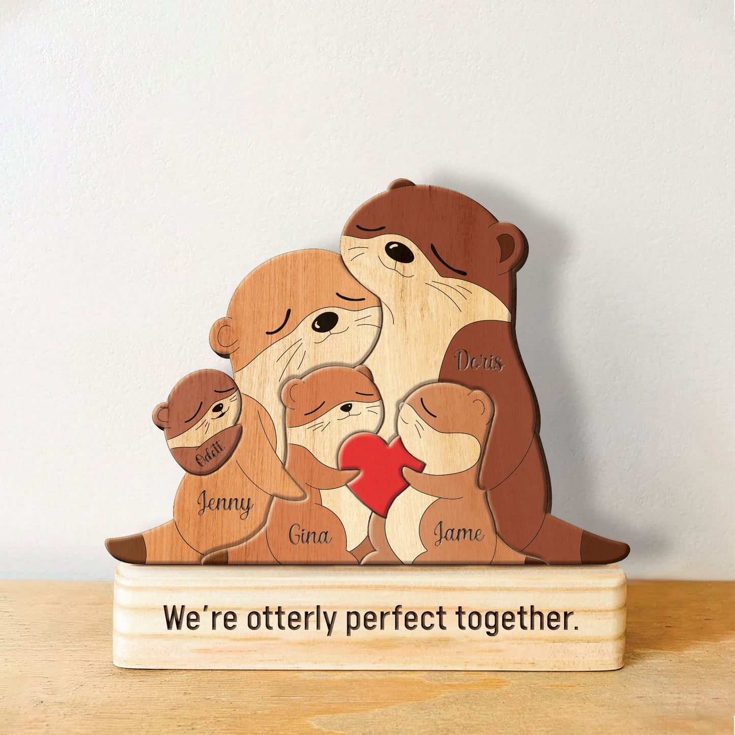 Family - Otter Family - Personalized Wooden Puzzle