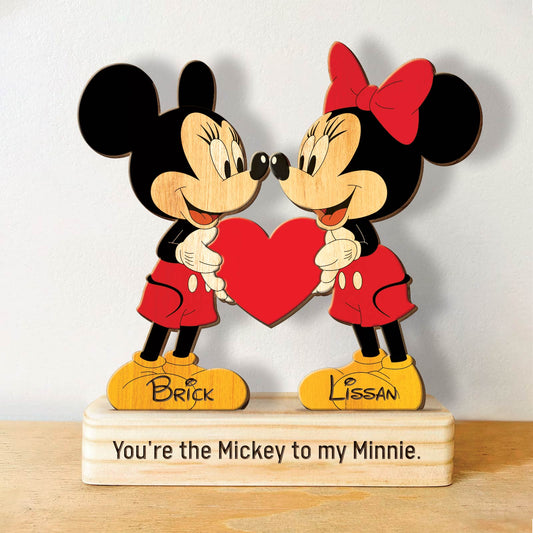 Couple - Mickey & Minnie - Personalized Wooden Puzzle