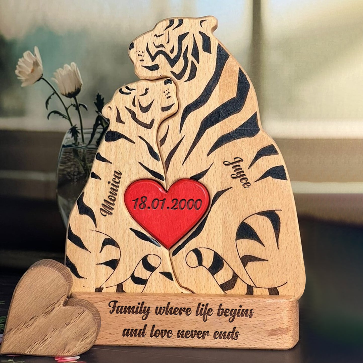 Family - Tiger Family - Personalized Wooden Puzzle