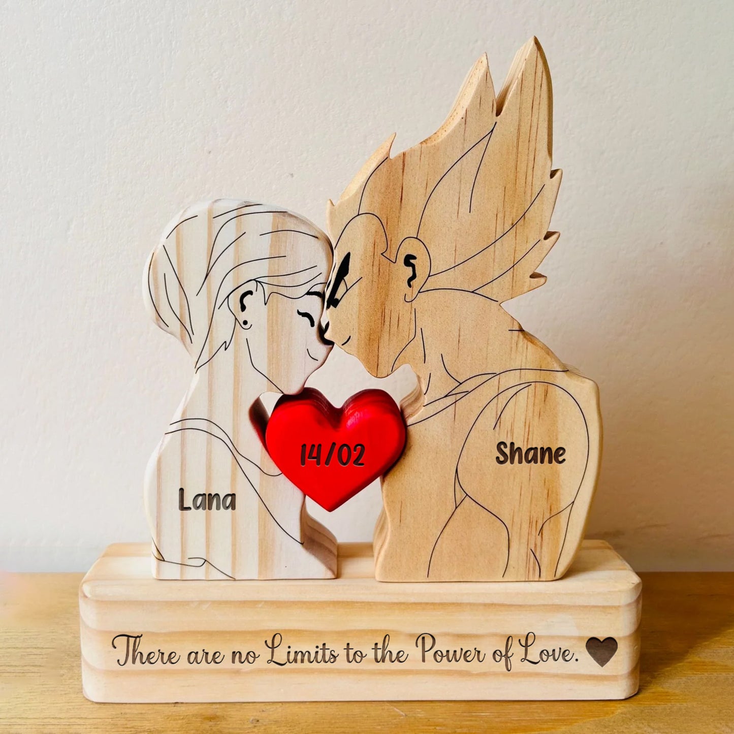 Family - Cute Cartoon Couple - Personalized Wooden Puzzle & Acrylic Keychain