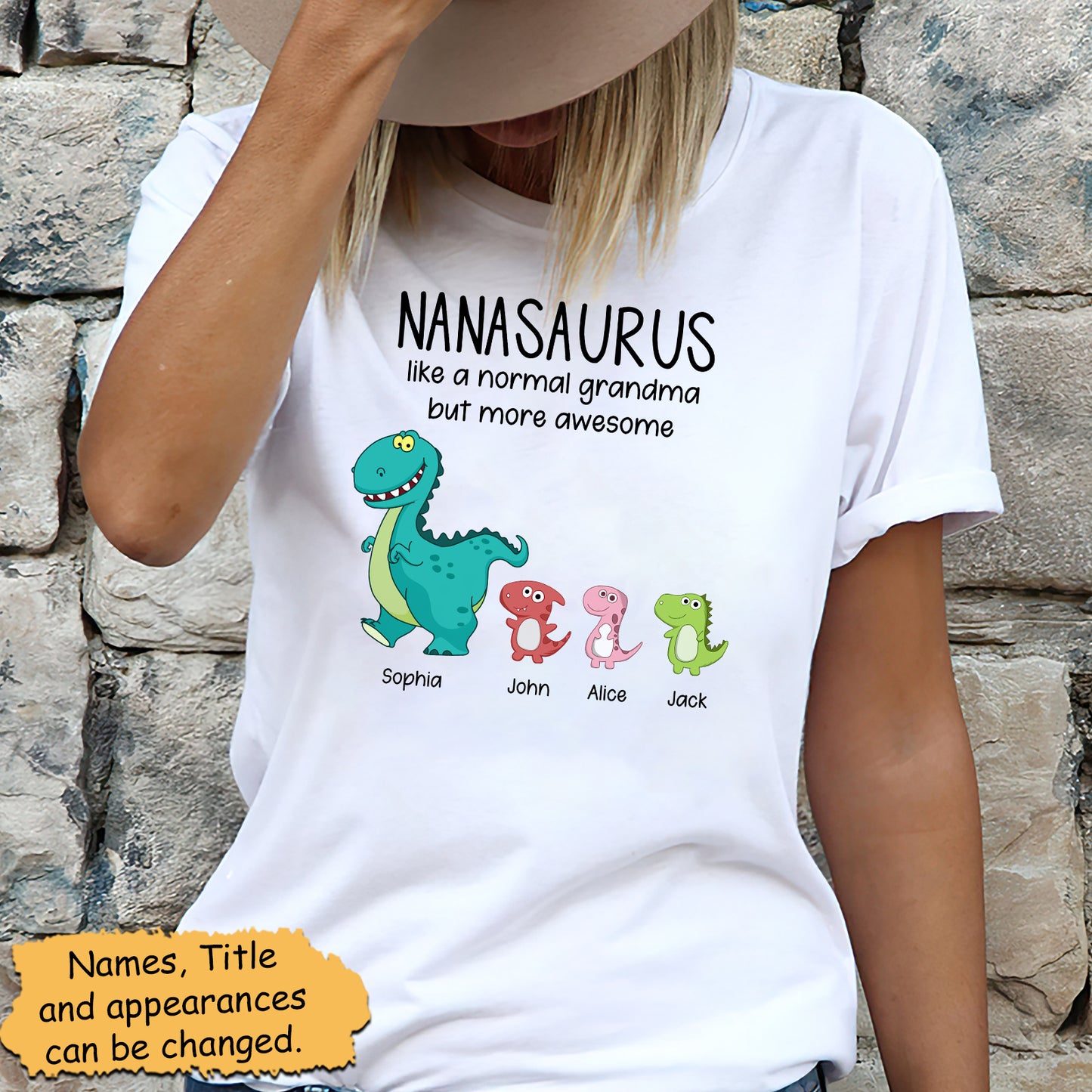 Family - Grandmasaurus And Kids - Personalized Shirt