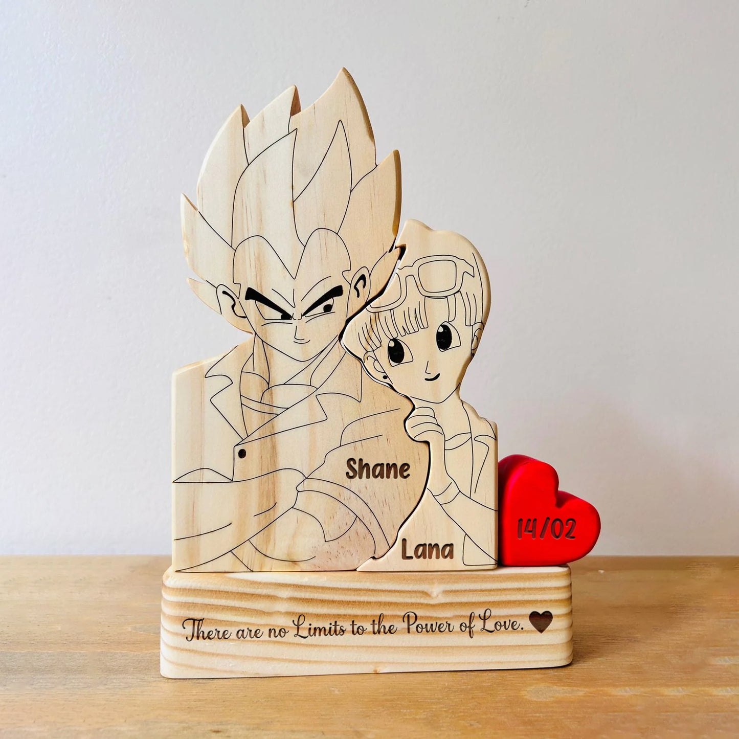 Family - Cute Cartoon Couple - Personalized Wooden Puzzle & Acrylic Keychain