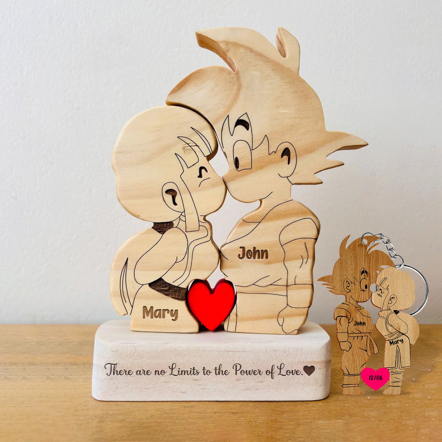 Couple - Cute Cartoon Character DBZ - Personalized Puzzle & Keychain