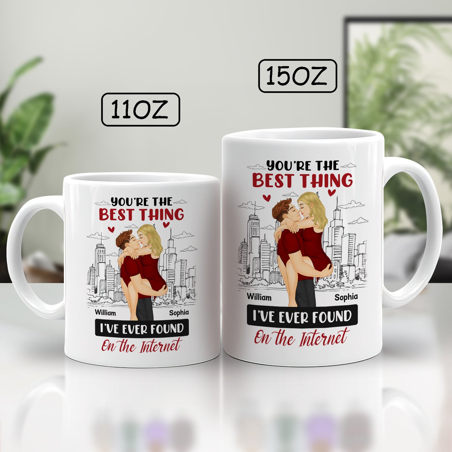 Couple Personalized Custom Mug - Gift For Husband Wife, Anniversary