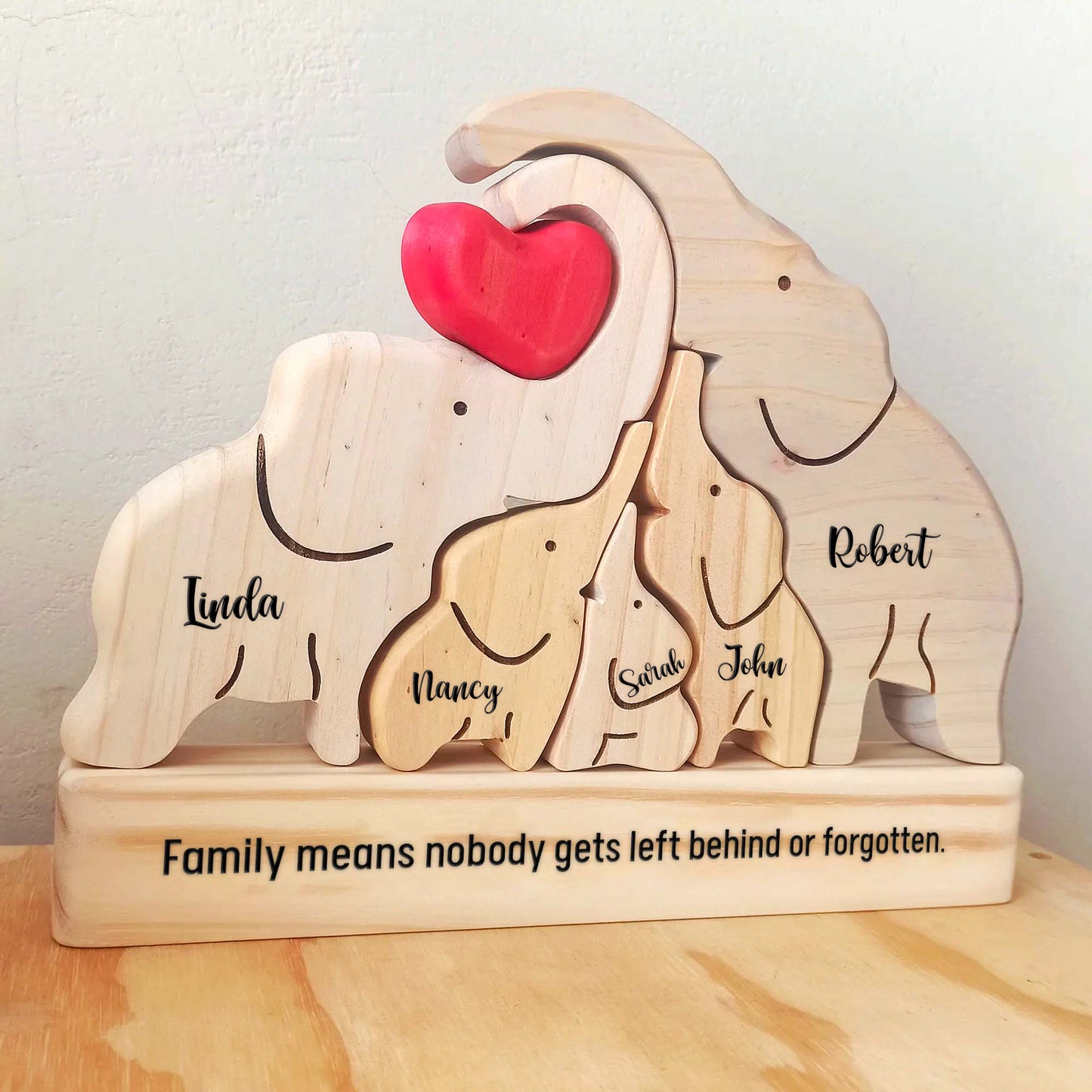 Family - Elephant Family - Personalized Wooden Puzzle