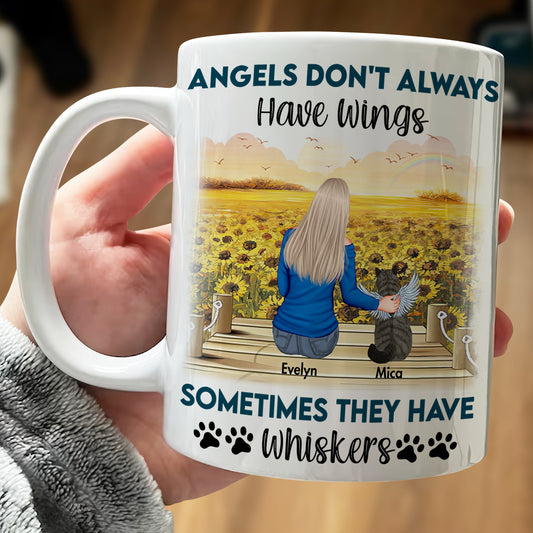 Cat Lovers - Angels Don't Always Have Wings - Personalized Mug