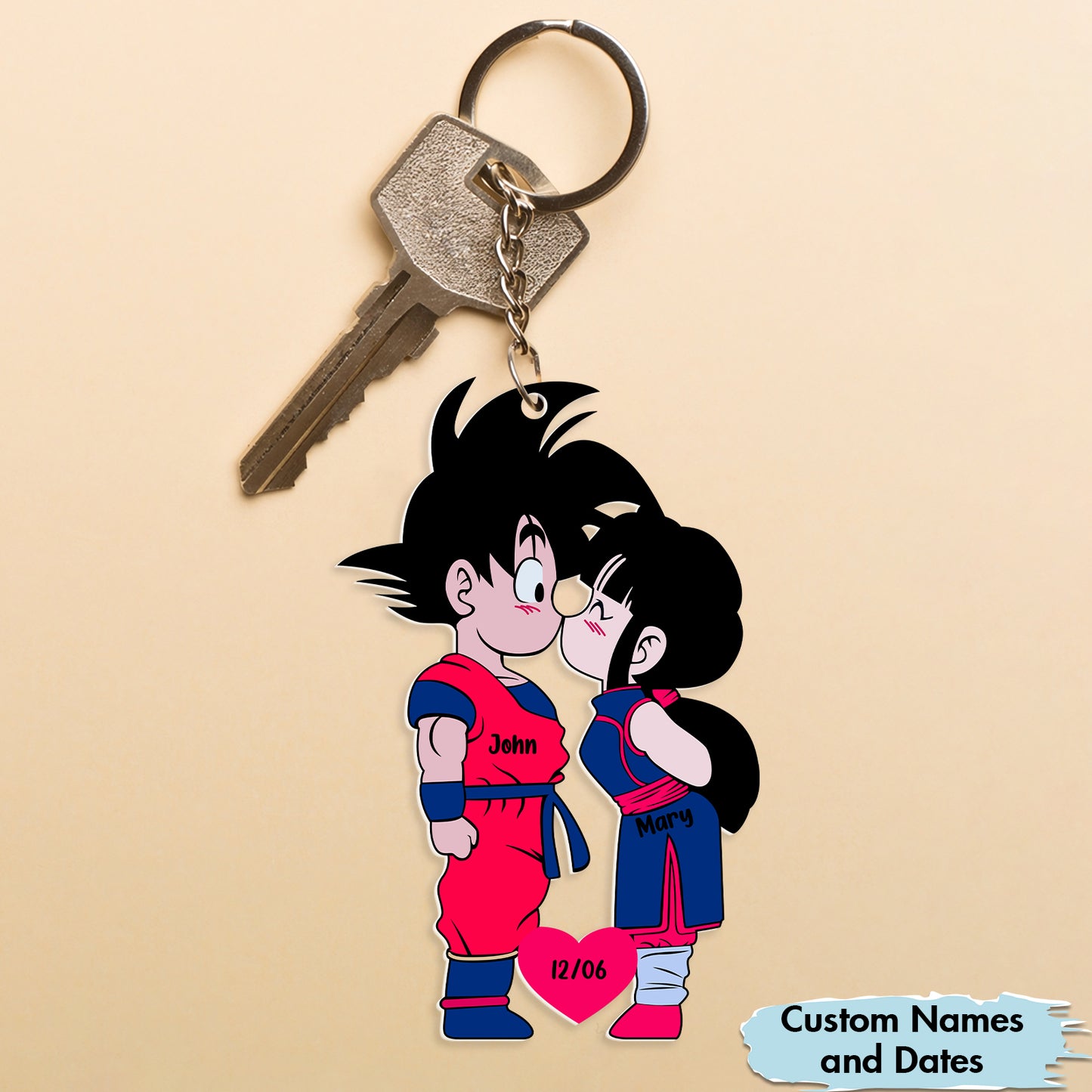 Couple - Cute Cartoon Character DBZ - Personalized Puzzle & Keychain