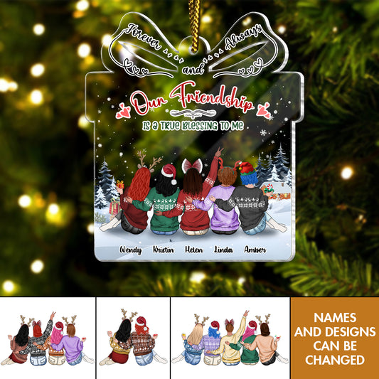 Besties -  Our Friendship Is A True Blessing To Me - Personalized Acrylic Ornament