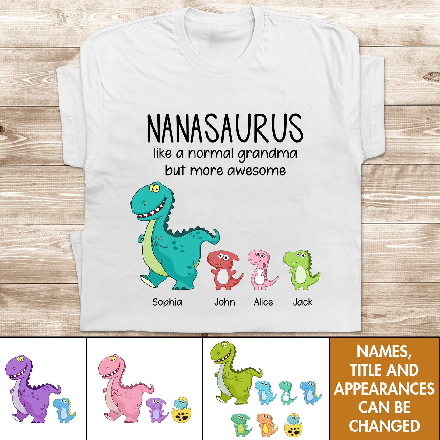 Family - Grandmasaurus And Kids - Personalized Shirt