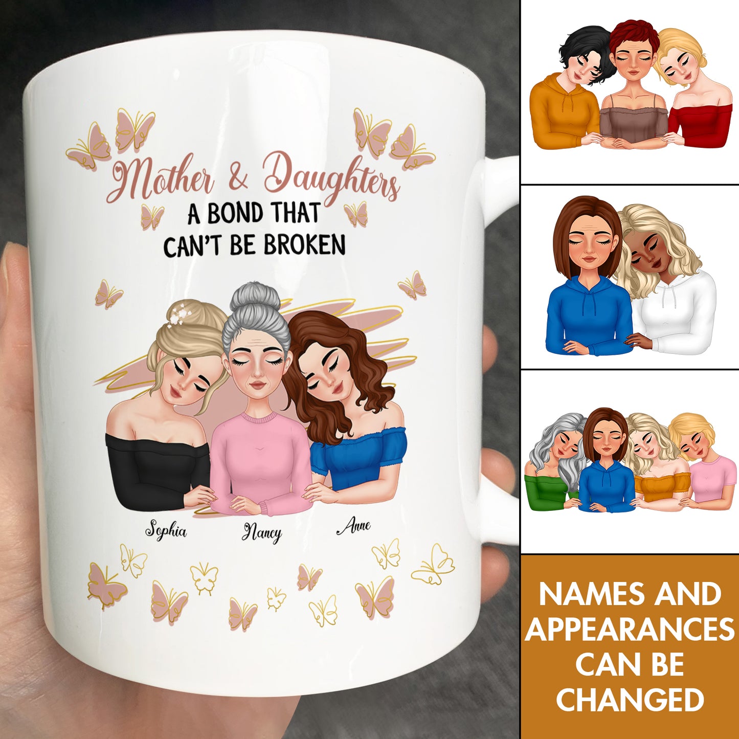 Mother's Day - Mother & Daughter A Bond That Can't Be Broken - Personalized Mug