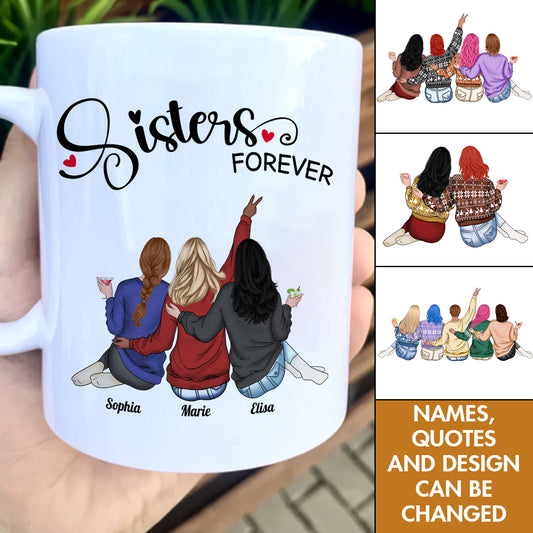 Besties - Sisters Forever - Personalized Mug (Ver 3)